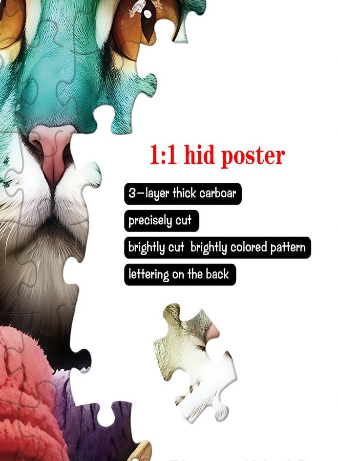 Cafly Jigsaw Puzzles for Adults 1000 Pieces - Challenging Fun Puzzles Stunning Art Wall Decor, Gift for Adult Puzzle Lovers, Family Game, Cat Gathering C0814 - Image 3