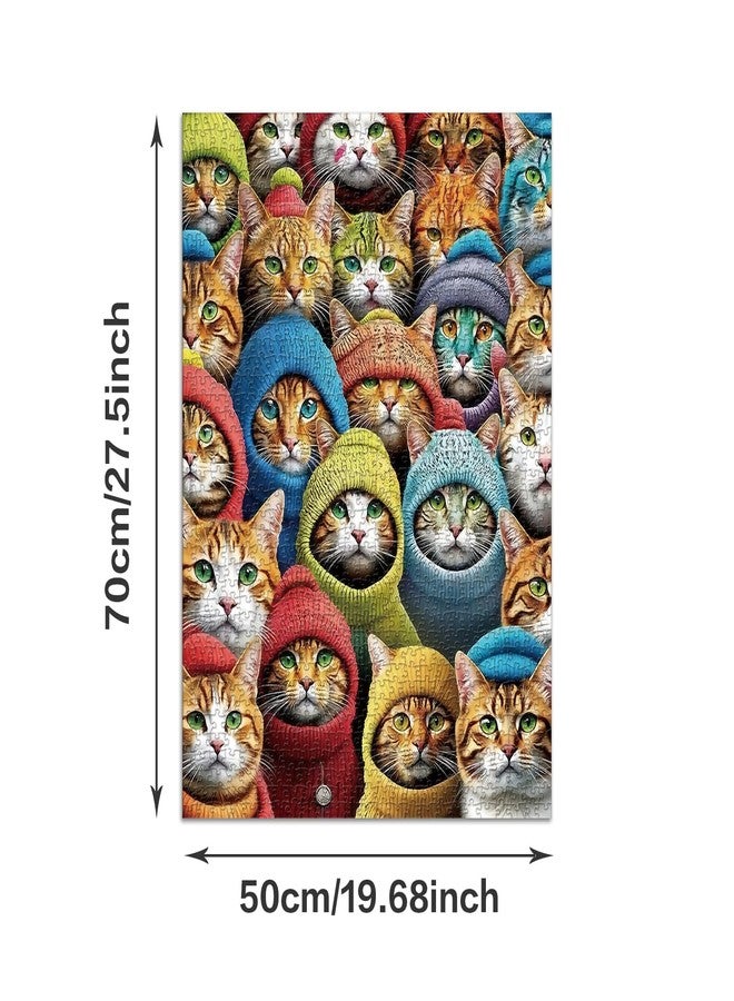 Cafly Jigsaw Puzzles for Adults 1000 Pieces - Challenging Fun Puzzles Stunning Art Wall Decor, Gift for Adult Puzzle Lovers, Family Game, Cat Gathering C0814 - Image 4