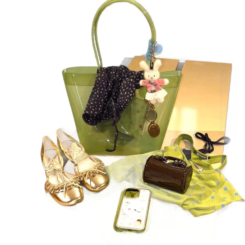 PVC Jelly Tote Bag, Large Capacity Shoulder Handbag - Image 5