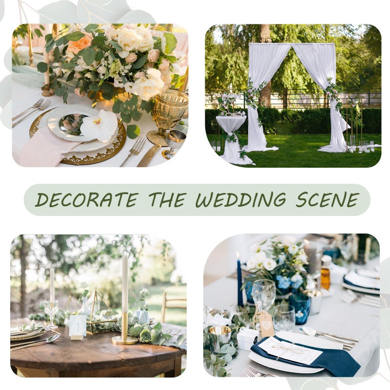 Coreland Artificial Eucalyptus Leaves Stems 120 Pcs 4 Kinds Mixed Fake Silver Dollar Eucalyptus Leaves Stem with Babysbreath Bulk Faux Leaf for DIY Bouquets Floral Arrangement Wedding Home Decor - Image 3