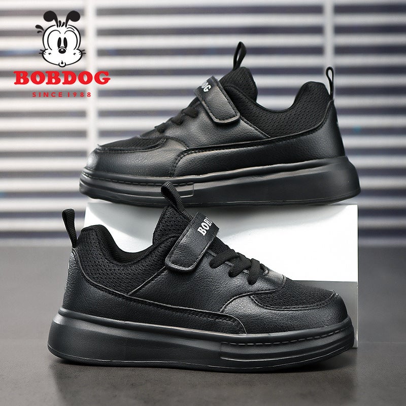 Babu Bean Children'S Shoes Children'S White Sneaker Boys White Shoes Breathable Primary School Students' Board Shoes Leather Shoes For Girls - Image 1