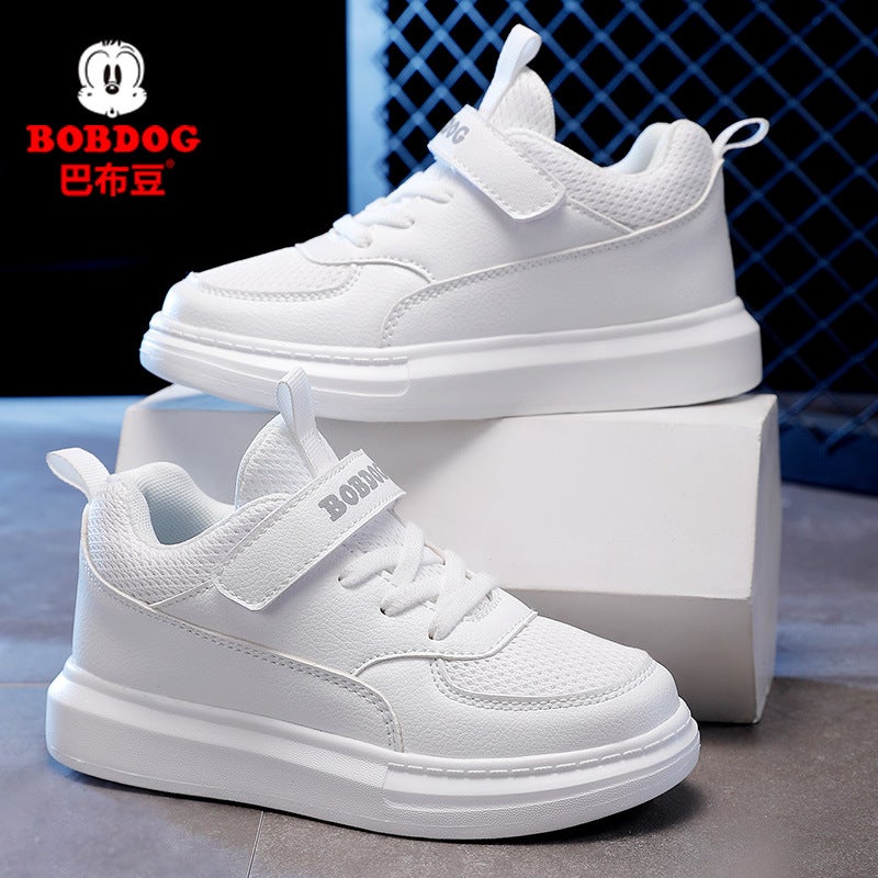 Babu Bean Children'S Shoes Children'S White Sneaker Boys White Shoes Breathable Primary School Students' Board Shoes Leather Shoes For Girls - Image 5