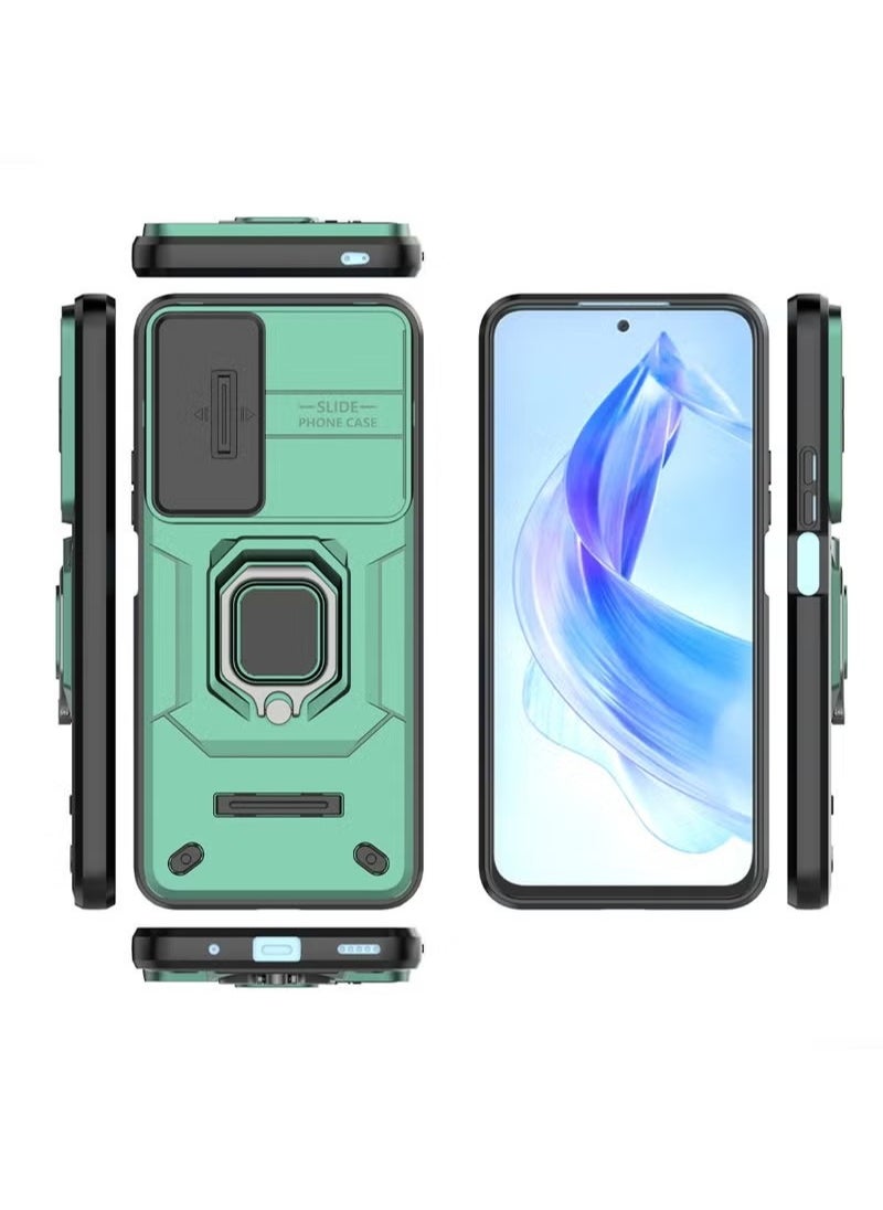 X-level Honor 90 Lite 5G Case Cover with Slide Camera Cover & Ring Holder, Kickstand Shell Back Cover Scratch-Resistant Shock-Absorbing Protector Accessories Kickstand Stand Magnetic Car Ring Holder  - Image 2