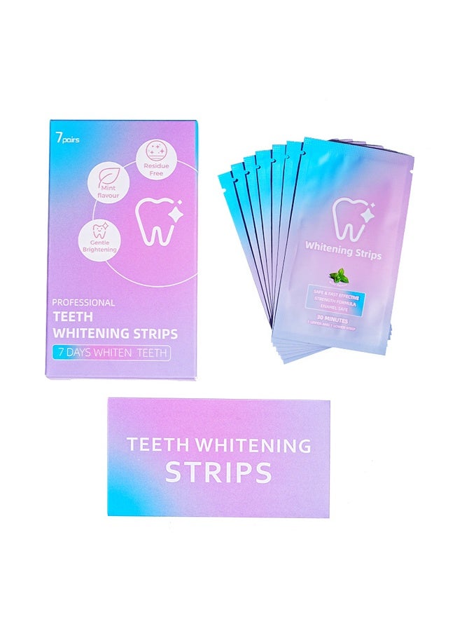Trikeel White Teeth Whitening Strips Oral Hygiene Care Strip for false Teeth Dental Bleaching System Gel, Dental Whitening Strips, Teeth Whitening Strips Kit, for Coffee Soda Drinkers & Yellow Stains, 7 Sets - Image 1