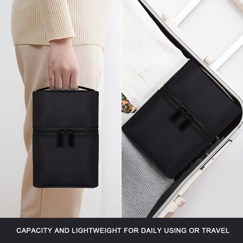 Bysiter Makeup Brush Organizer Makeup Bag Brushes Set Case 7.5x5.5x4.4 Inch Professional Travelling Brush Pen Pencil Holder Make Up Cup Storage Organizer Case Pencil Pouch Cosmetic Bag (Black) - Image 5