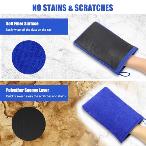 Windspeed 2Pack Clay Mitt, Microfiber Clay Bar for Car Detailing, Medium Grade Clay Bar Glove Clay Towel Auto Detailing for Cleaning Auto Clay Mitt (Blue) - Image 4