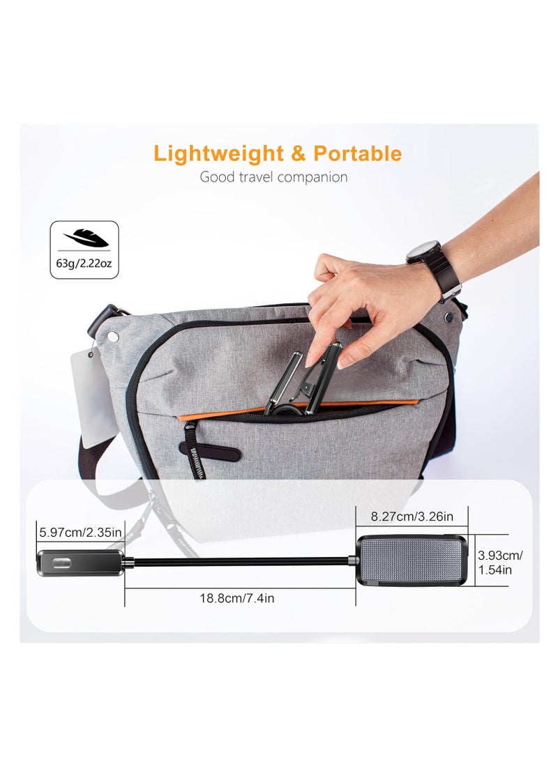 Arabest Portable LED Rechargeable Book Light, Eye Caring 3 Color Temperatures, Stepless Dimming Brightness, 12 Hrs Runtime Small Lightweight Clip On Book Reading Light for Studying and  Reading in Bed, Black  - Image 4
