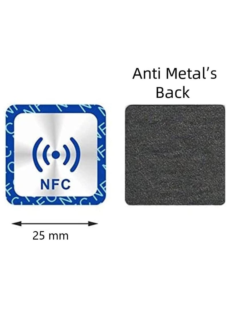 Rubik - NFC 216 Tags NTAG216 Anti-Metal Ntag 216 Self-adhesive Stickers, Compatible with TagMo and Amiibo, 888 Bytes Memory Fully Programmable RFID Key Token, Support 13.56mhz RFID IC (6 Pcs) - Image 1