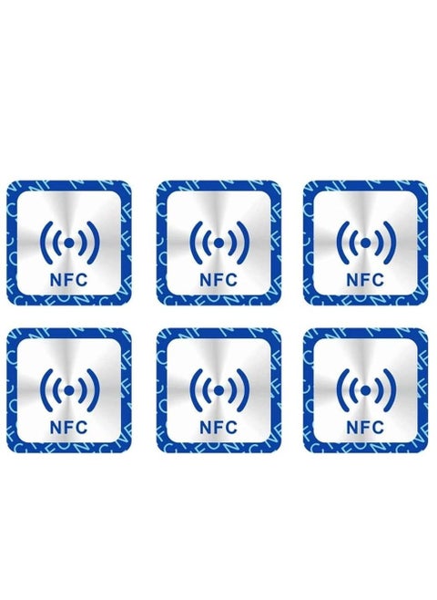 NFC 216 Tags NTAG216 Anti-Metal Ntag 216 Self-adhesive Stickers, Compatible with TagMo and Amiibo, 888 Bytes Memory Fully Programmable RFID Key Token, Support 13.56mhz RFID IC (6 Pcs)