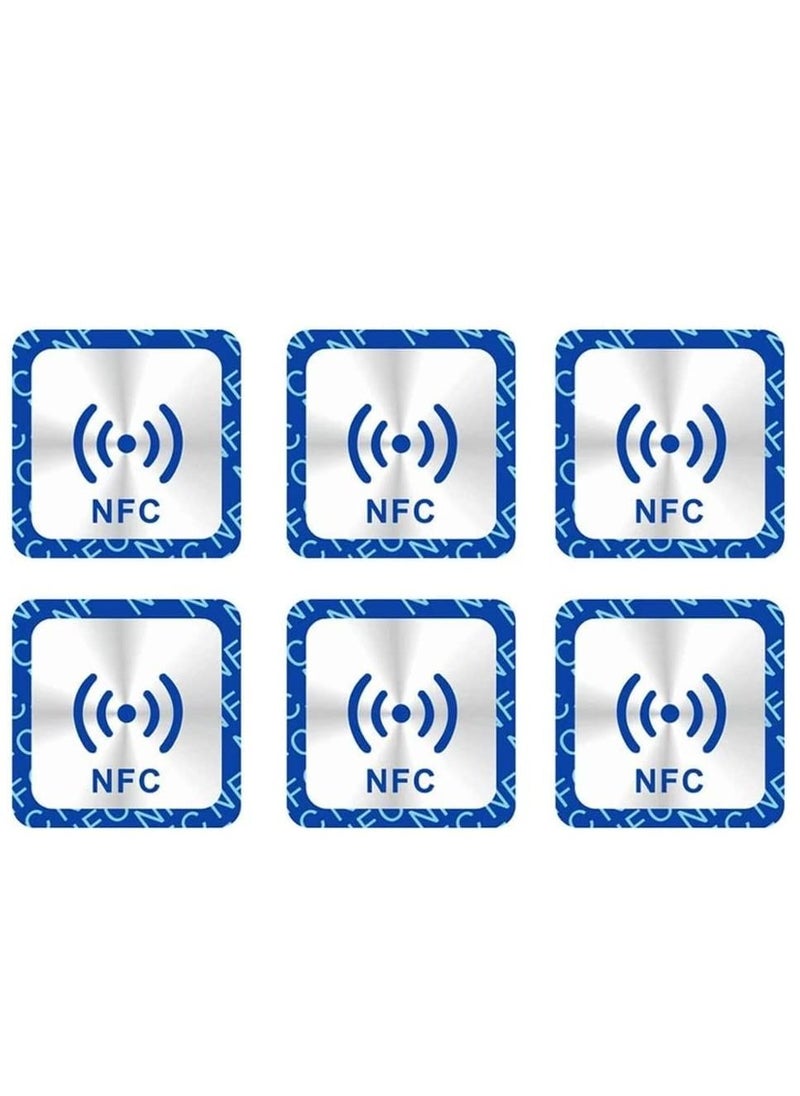 Rubik - NFC 216 Tags NTAG216 Anti-Metal Ntag 216 Self-adhesive Stickers, Compatible with TagMo and Amiibo, 888 Bytes Memory Fully Programmable RFID Key Token, Support 13.56mhz RFID IC (6 Pcs) - Image 1