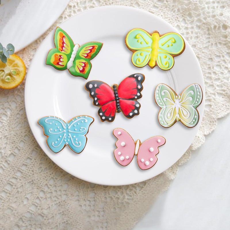 FUSOTO 6PCS Butterfly Cookie Cutters Set, 3 Inches Butterfly Shaped Cookie Cutter, Stainless Steel Cookie Cutters for Baking, Butterfly Shapes Baking Tool for Homemaking Cookie,Biscuits,Dough - Image 3