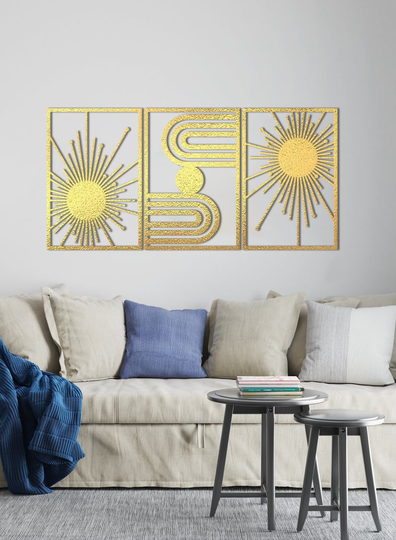 Home Gallery Unique Boho Wood Wall Art - Set Of 3 Panel Each 60X40 - Image 2