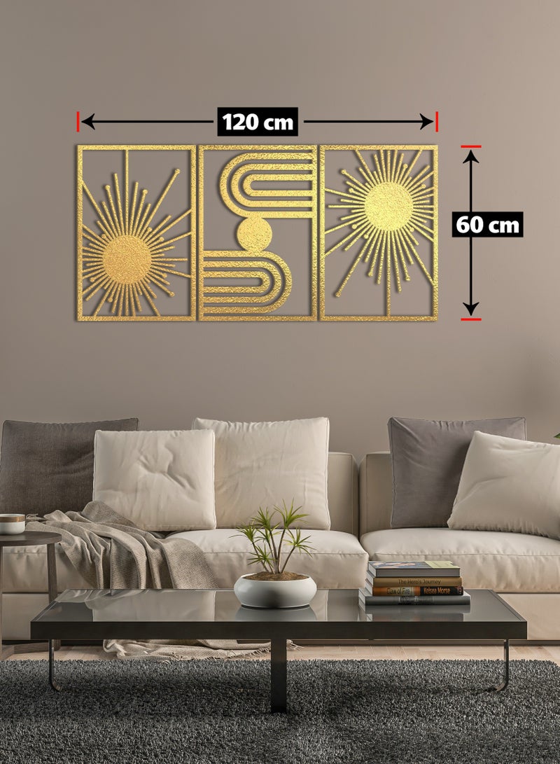 Home Gallery Unique Boho Wood Wall Art - Set Of 3 Panel Each 60X40 - Image 3