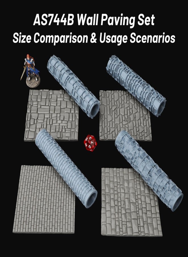 AUSPDICE أداة تشكيل نسيج التضاريس DND - اصنع قطع سيناريوهات Dungeons and Dragons، وأدوات ملحقات ألعاب تقمص الأدوار، وبيئات ألعاب الحرب، ودعائم خرائط سطح الطاولة بنسيج واقعي - AS744B رصف الجدران - Image 3