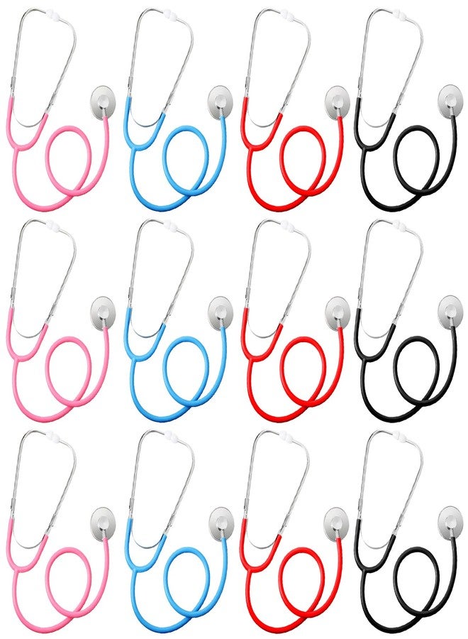 Hanaive 12 Pcs Kids Stethoscope Toys Bulk Stethoscopes for Children Girl Boy Doctor Nurse Party Halloween Costume Role Cosplay Pretend Game Accessories, 4 Colors - Image 1