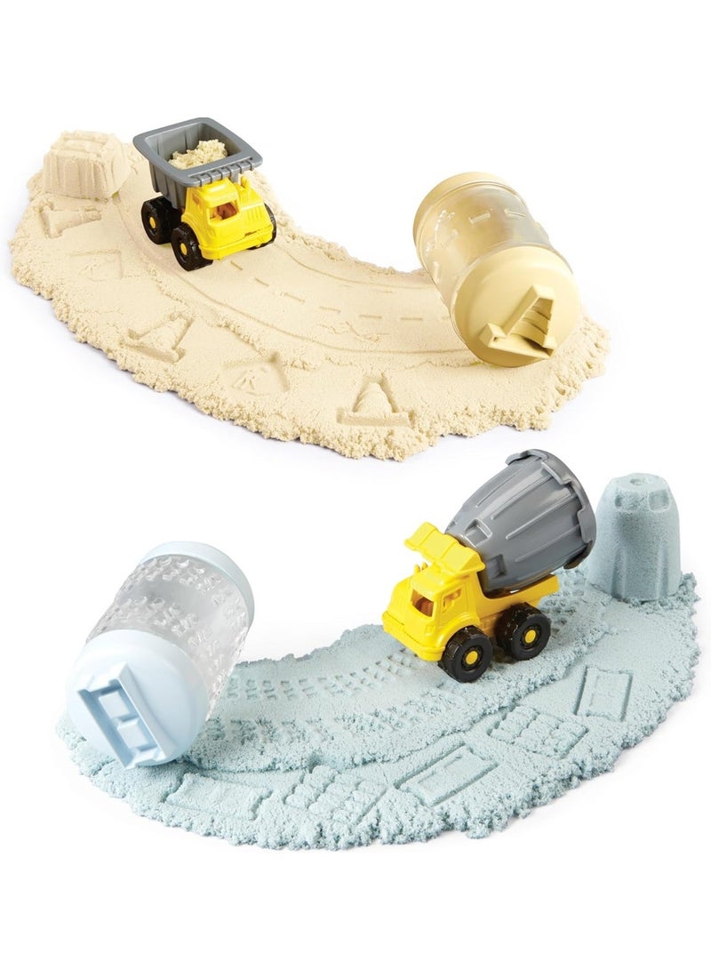 Wonderfactory Wonder Factory Never Dry Sand Construction Trucks - Includes 1 Vice & 1 Tube of 104 ml Sand, Does Not Dry Out, Gluten Free, Creative Toy for Children, Play Set with Infinite Possibilities - Image 2