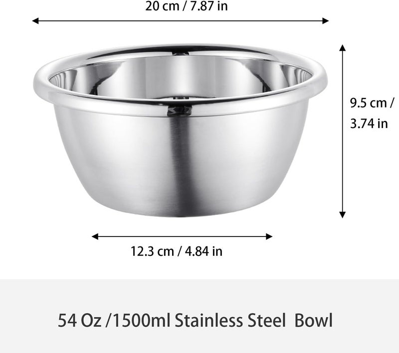 CAMBUY Stainless Steel Salad Bowls 54Oz Large Lightweight Unbreakable Cereal Bowls Set NonToxin Dishwasher Safe BPA Free and Healthy 4 - Image 2