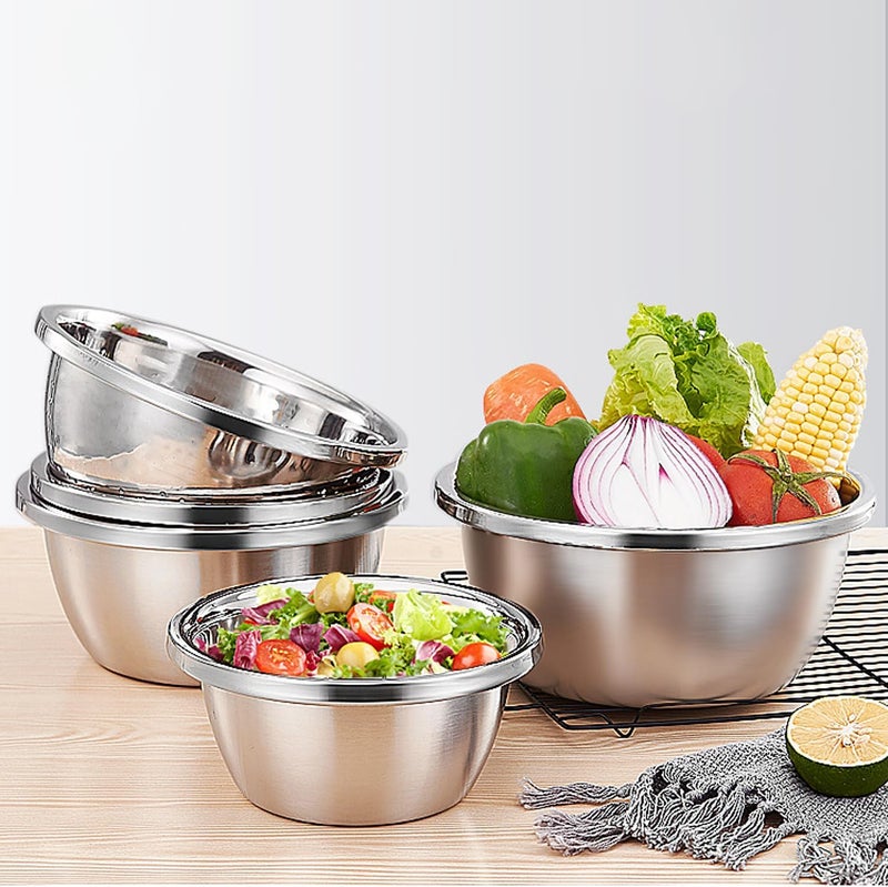 CAMBUY Stainless Steel Salad Bowls 54Oz Large Lightweight Unbreakable Cereal Bowls Set NonToxin Dishwasher Safe BPA Free and Healthy 4 - Image 5