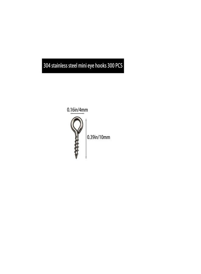 IDEALSV (304) Stainless Steel Small Mini Screw Eyes Pin Hook for Jewelry, Cork Bottles,Resin, Bead,300 Pack 0.39x0.16inch Tiny Hook Screws Ring - Image 3