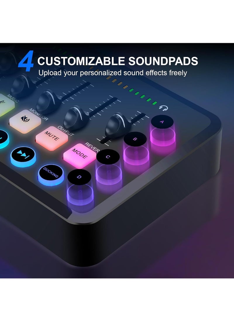 GGOOT Sound Card and BM800 Microphone Kit Mic Sound Mixer Sound Card Audio Mixing Console Amplifier for Singing PC Phone - Image 2