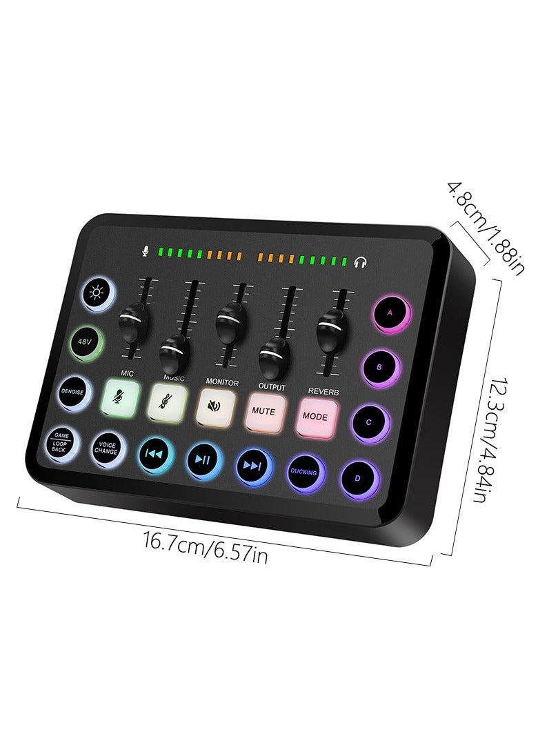 GGOOT Sound Card and BM800 Microphone Kit Mic Sound Mixer Sound Card Audio Mixing Console Amplifier for Singing PC Phone - Image 5