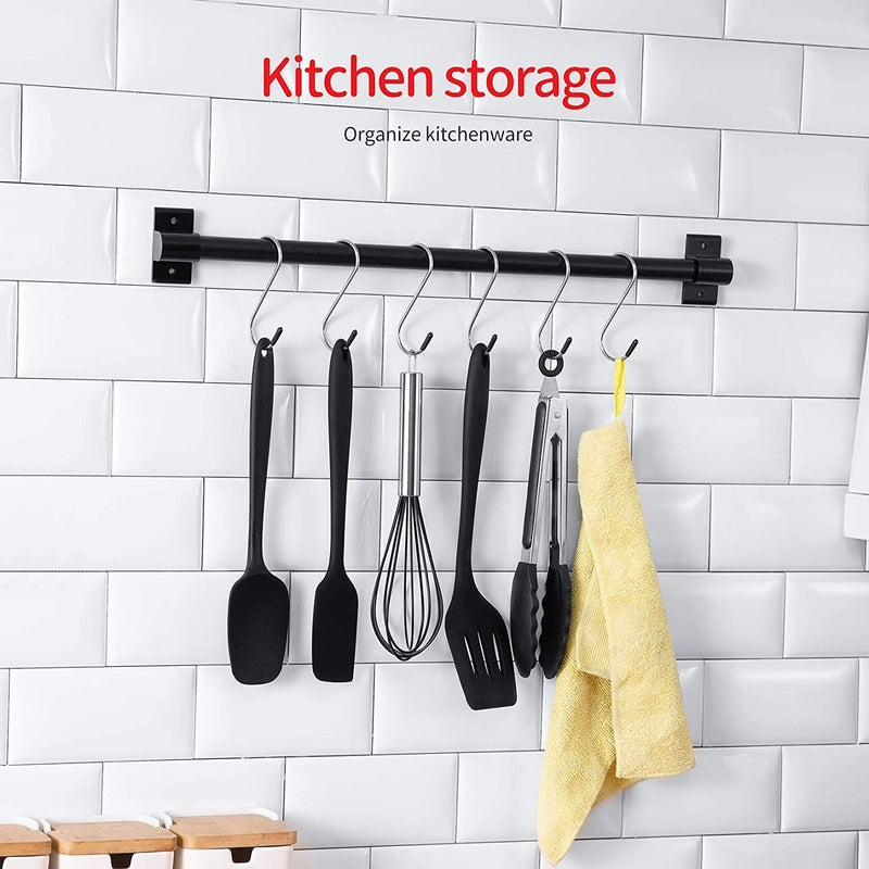 Mockery Mockery Stainless Steel S Hook for Hanging Heavy Duty S Shape Anti Rust Hangers Hooks for Hanging Pot and Pan S Hook for Kitchen Wardrobe Work Shop Bathroom Garden Office Pack of 8  - Image 4