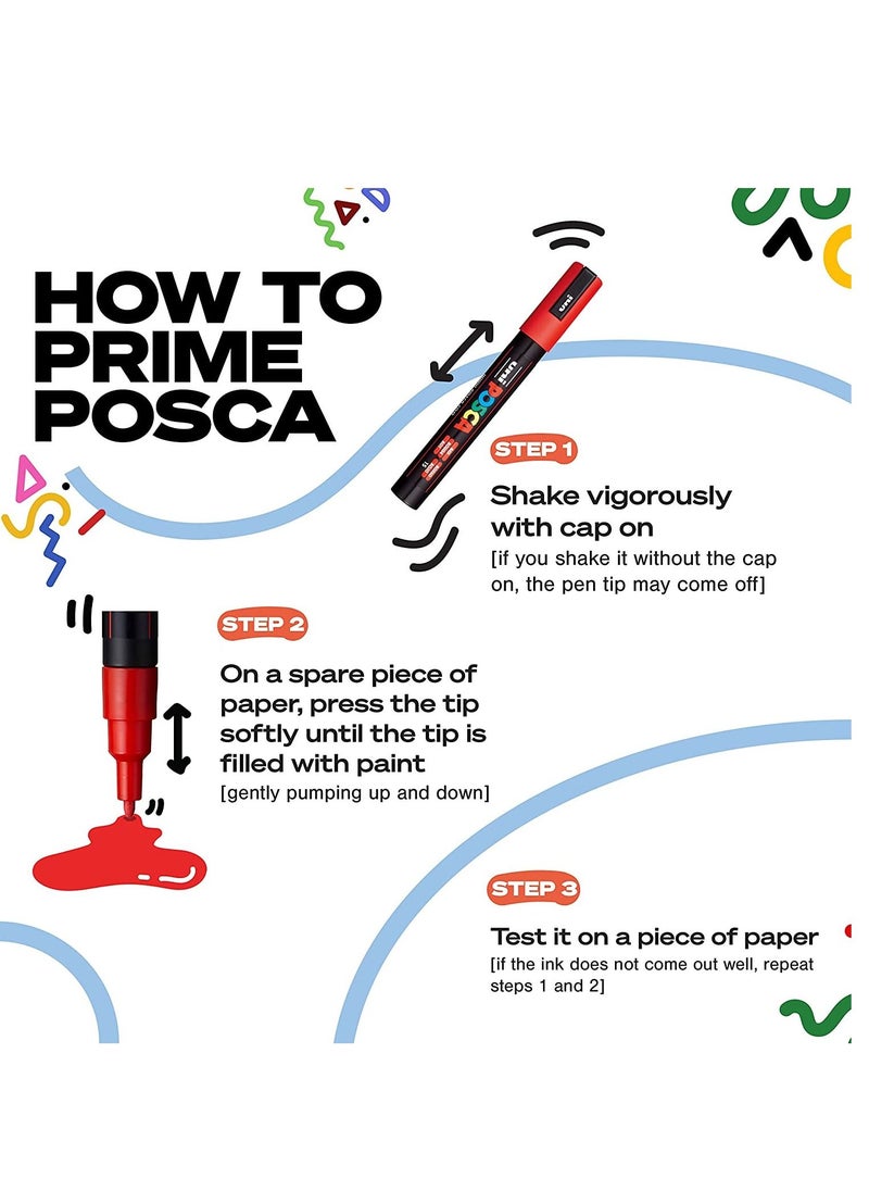 POSCA 24-Piece Paint Marker Marker Acrylic Paint Pens 0.9-1.3mm  - Image 3