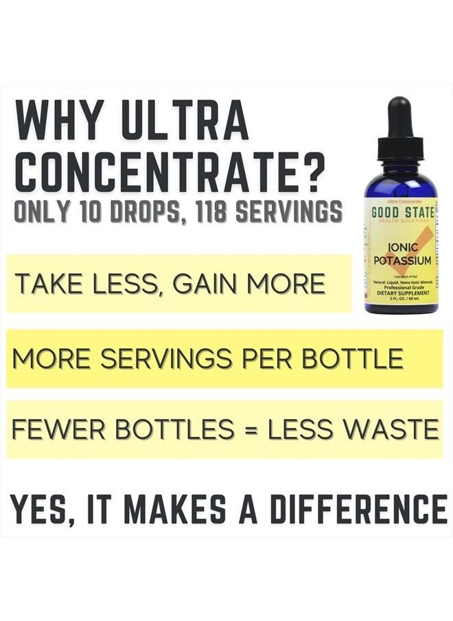 Good State Liquid Ionic Minerals - Potassium Ultra Concentrate - (10 Drops Equals 50 mg) (100 Servings per Bottle) Dietary Supplement 1.6 Fl.oz/50ml  - Image 3