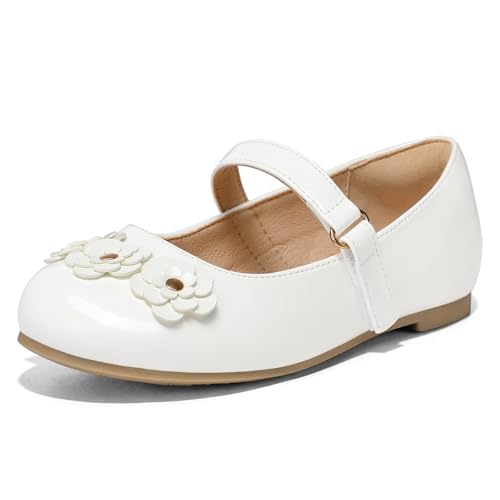 K KomForme Girl's Ballet Flats Non-Slip Soft Mary Jane Walking Party Dress Shoes for Toddler/Little Kid/Big Kid - Image 1