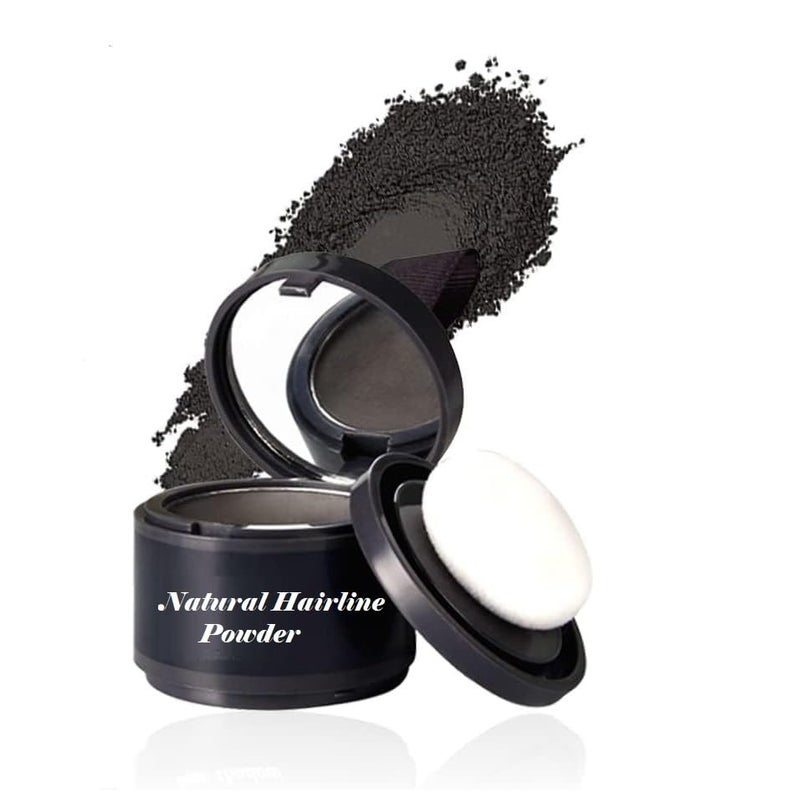 Hairline Powder for Root TouchUp Eyebrow Shading Black CoverUp Powder Stick with Matte Finish LongLasting SuperFine Application Hair Shading Sponge Pen for Natural Hairline Quick Root Fix - Image 1