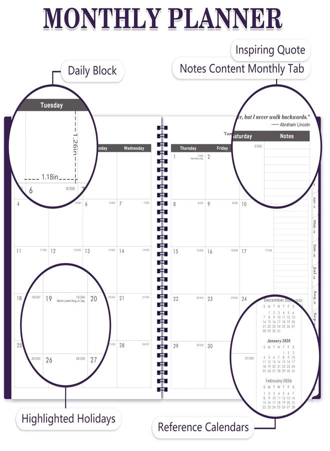 Coboll 2026-2027 Monthly Planner - Monthly Planner from January 2026 - December 2027, 2-Year Planners 2026-2027 with Tabs, Inner Pocket - Image 3