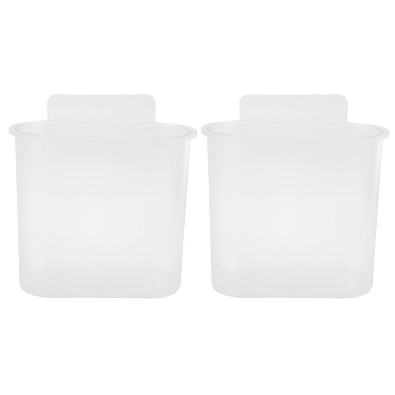 2Pcs Punch Free Wall Mounted Toothbrush Holder Bathroom Organizer With Drainage For Shower Home Supplies - Image 2