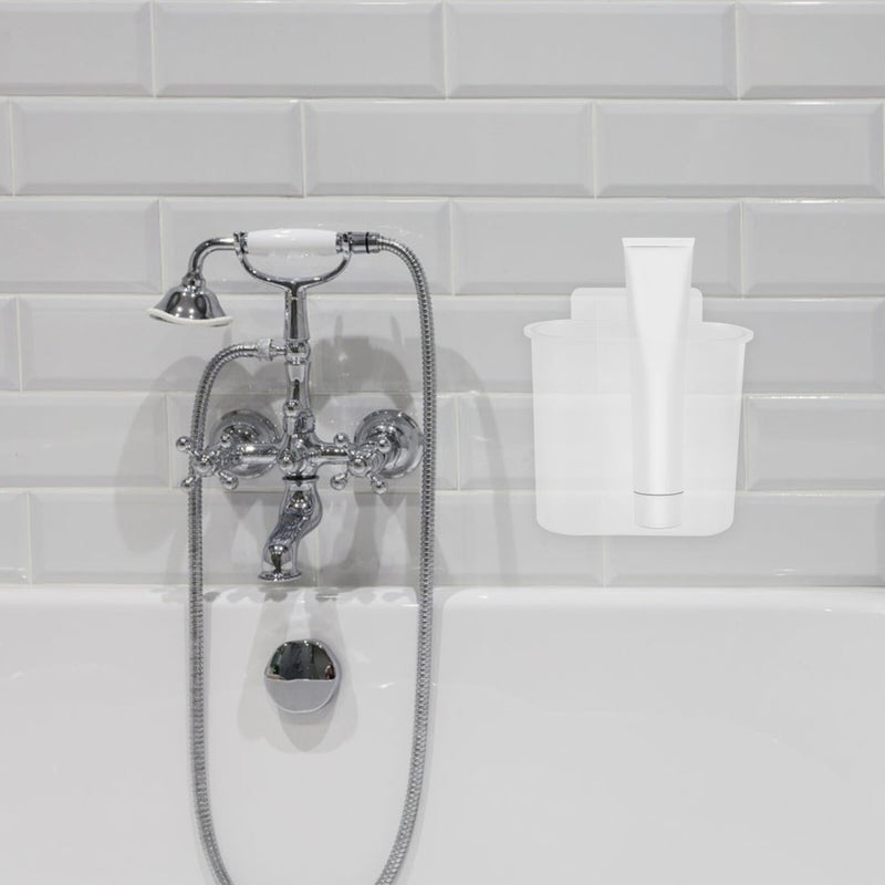 2Pcs Punch Free Wall Mounted Toothbrush Holder Bathroom Organizer With Drainage For Shower Home Supplies - Image 4