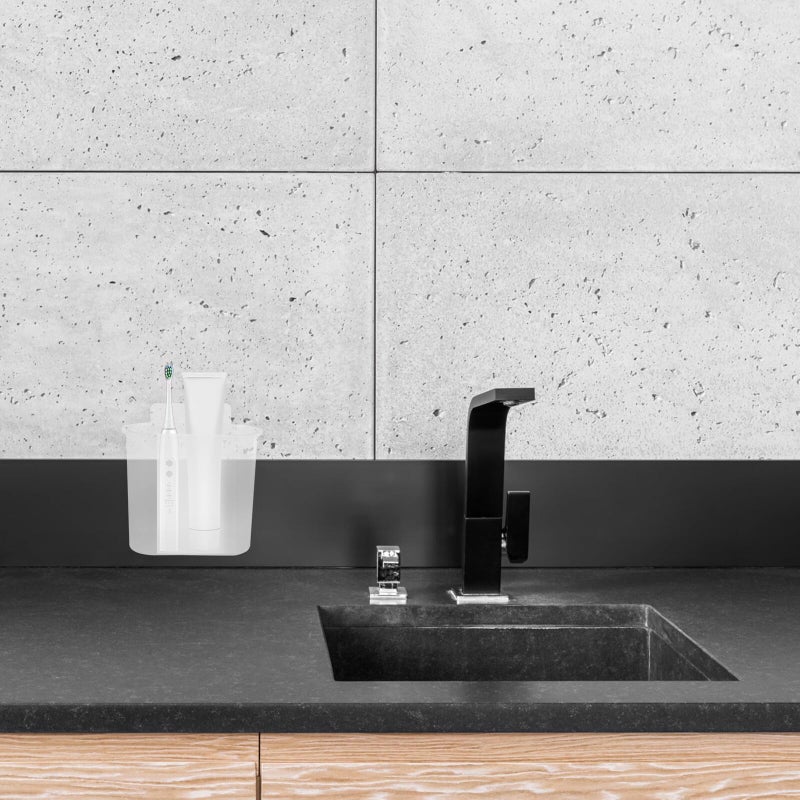 2Pcs Punch Free Wall Mounted Toothbrush Holder Bathroom Organizer With Drainage For Shower Home Supplies - Image 5