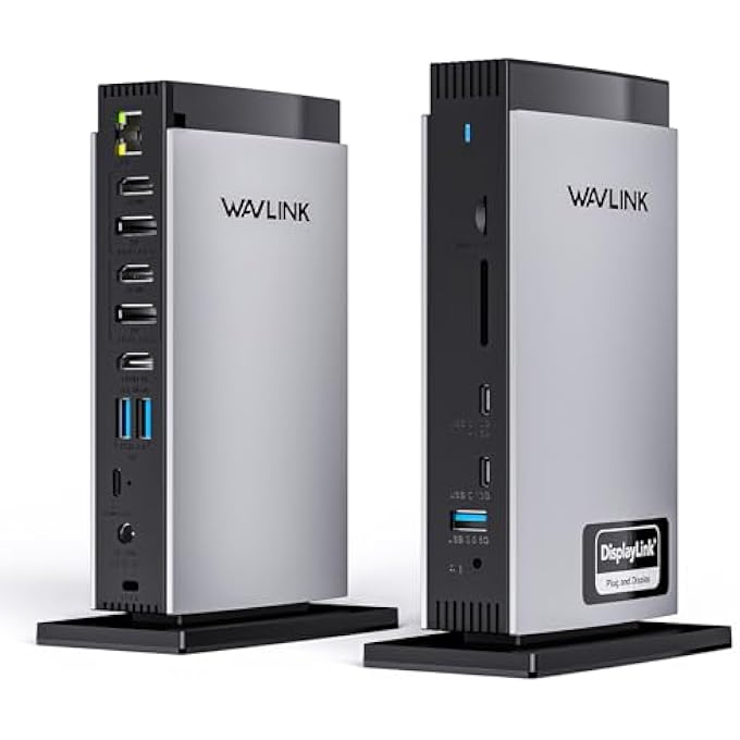 WAVLINK USB C DOCKING STATION WITH 3 HDMI, 15 IN 1 DISPLAYLINK LAPTOP DOCK TRIPLE MONITOR 4K+DUAL 2K, 100W PD FOR M1 M2 M3 MAC AND WINDOWS, 5 USB PORTS, 2DP, 1GBPS ETHERNET PORT, AUDIO/MIC, SD/TF - Image 1