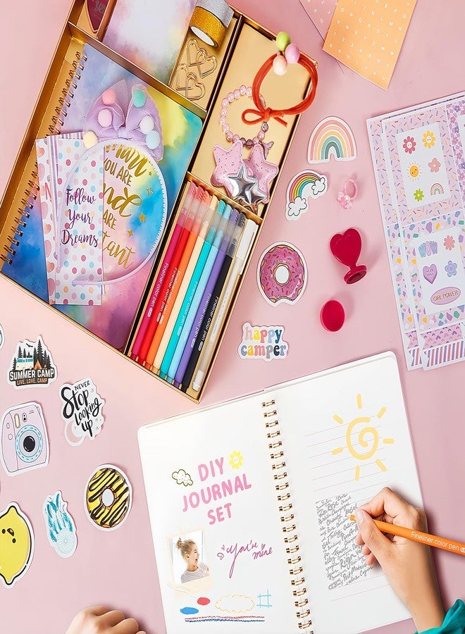 R RUCKERCO Girls DIY Diary 54 Pcs Diary Set, Toys for Ages 6 7 8 9 10 11 12 13, DIY Stationery Set, Thin Stickers and Little Girls Daily Supplies, Gifts for Teen Good Idea Choice - Image 2