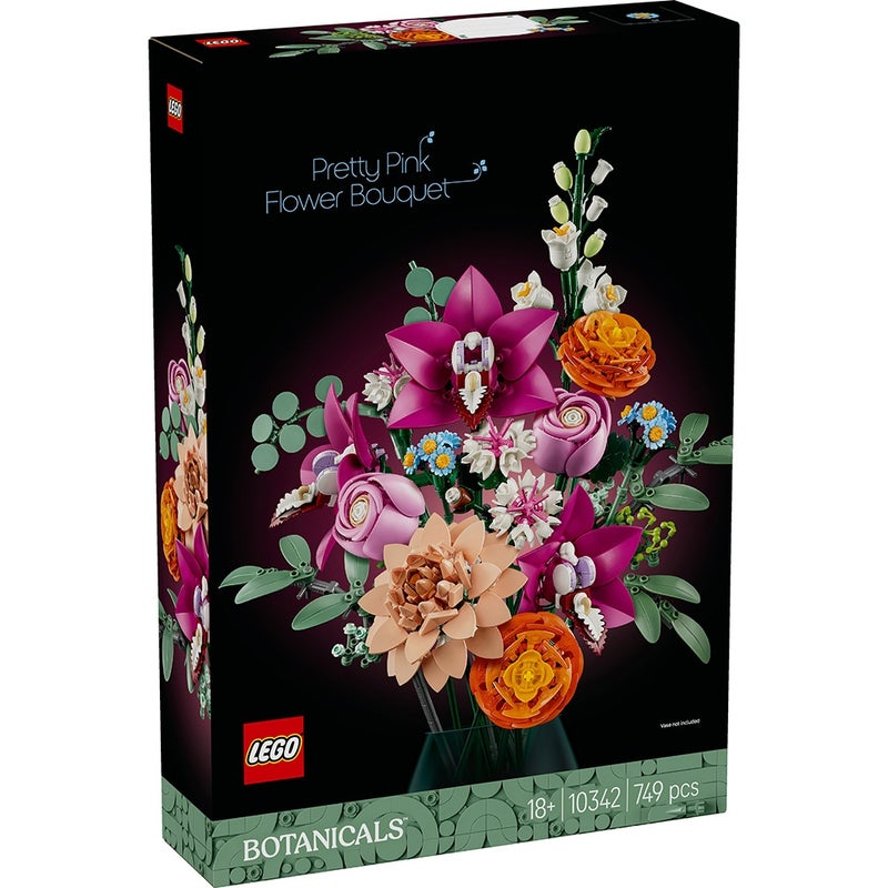 LEGO - Botanicals Pretty Pink Flower Bouquet 749 Pieces - 10342 - Image 1