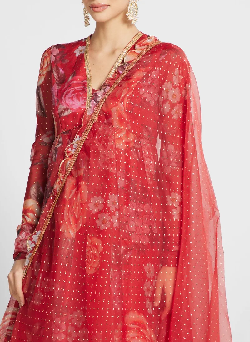 Biba V-Neck Printed Suit