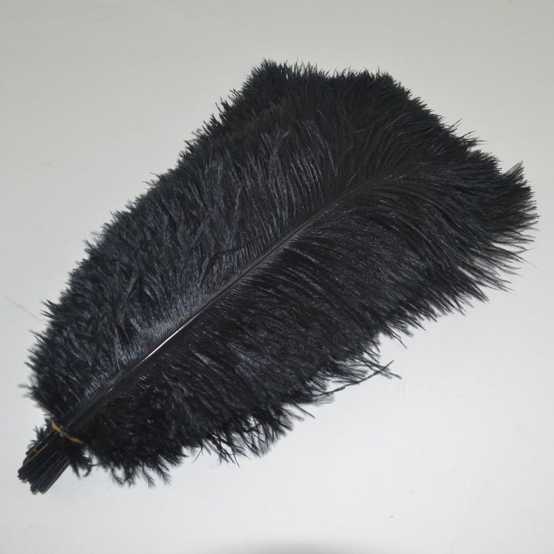 Sowder 14-16inch(35-40cm) Ostrich Feathers Plume for Wedding Centerpieces Home Decoration Pack of 10pcs(Black) - Image 2