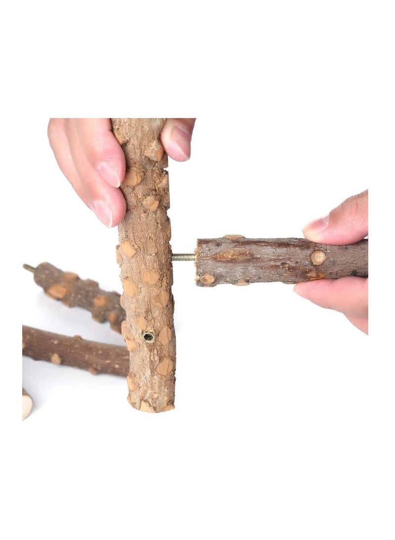 اكسيسن حامل خشبي طبيعي للطيور حامل خشب كينتور للطيور ملعب للطيور للببغاوات الصغيرة المتوسطة إكسسوارات الأقفاص - Image 5