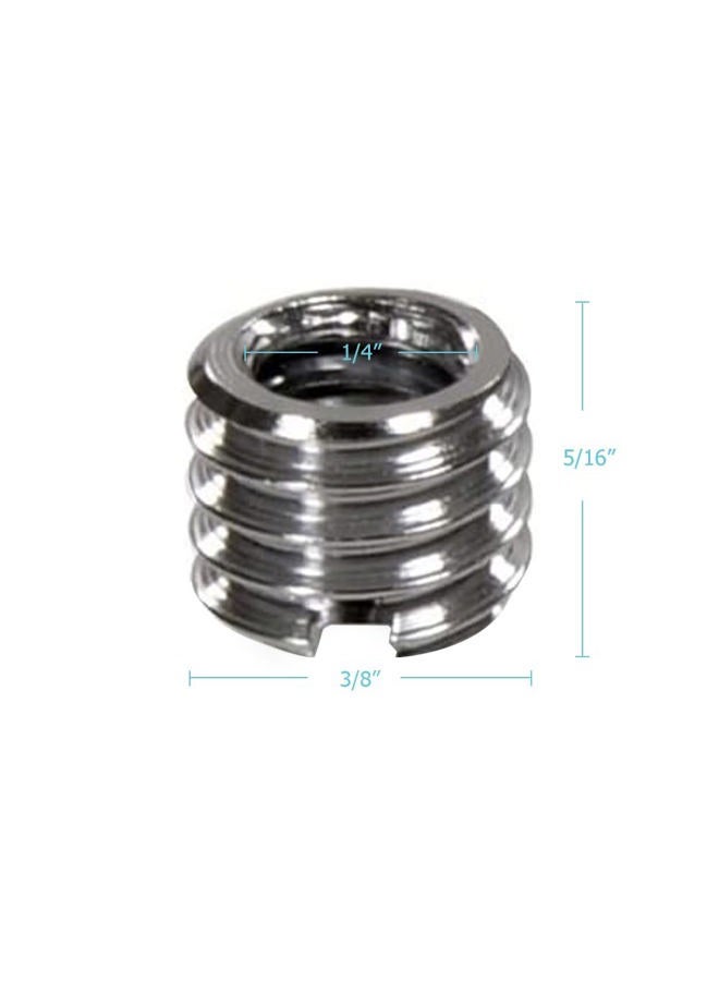 Foto&Tech Metal 1/4 inch to 3/8 inch Tripod Thread Adapter, Easy Mount Convert Screw Adapter for Tripod Monopod Ballhead, Reducer Bushing for Camera Video Equipment DSLR SLR Mic Boom Stand (5 Pieces) - Image 2