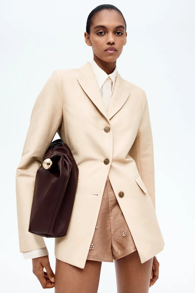 H&M Waisted cotton blazer