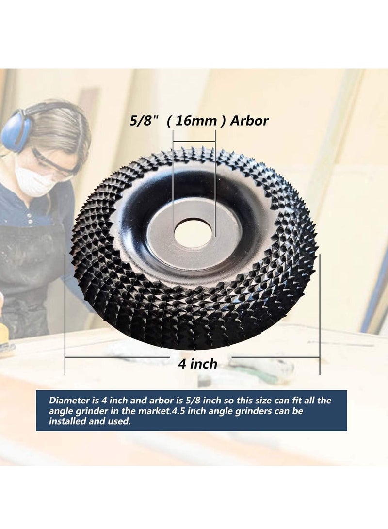 KASTWAVE قرص طاحونة 4 بوصة قرص تشكيل الخشب، قرص طحن الخشب لطواحين الزاوية مع عمود 5/8 بوصة عبوة 2 - Image 5