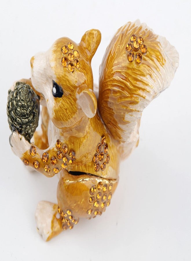 SEVENBEES Hand Painted Squirrel Jewelry Boxes Trinket Box Hinged Squirrel Figurine Gift for Women Girls - Image 5