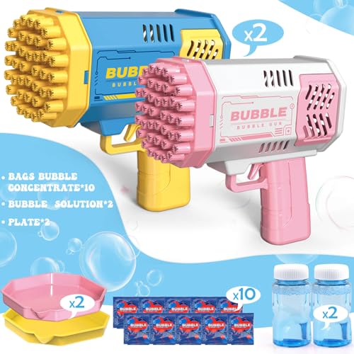 Beria Bubble Machine 2 Pack Bubble Gun for Toddlers Toys for Kids 3 4 5 6 7 8 Years Old Bubbles Maker Blower Toy for Boys Girls Outdoor Indoor Birthday Wedding Party Gifts for Ages 48 - Image 5