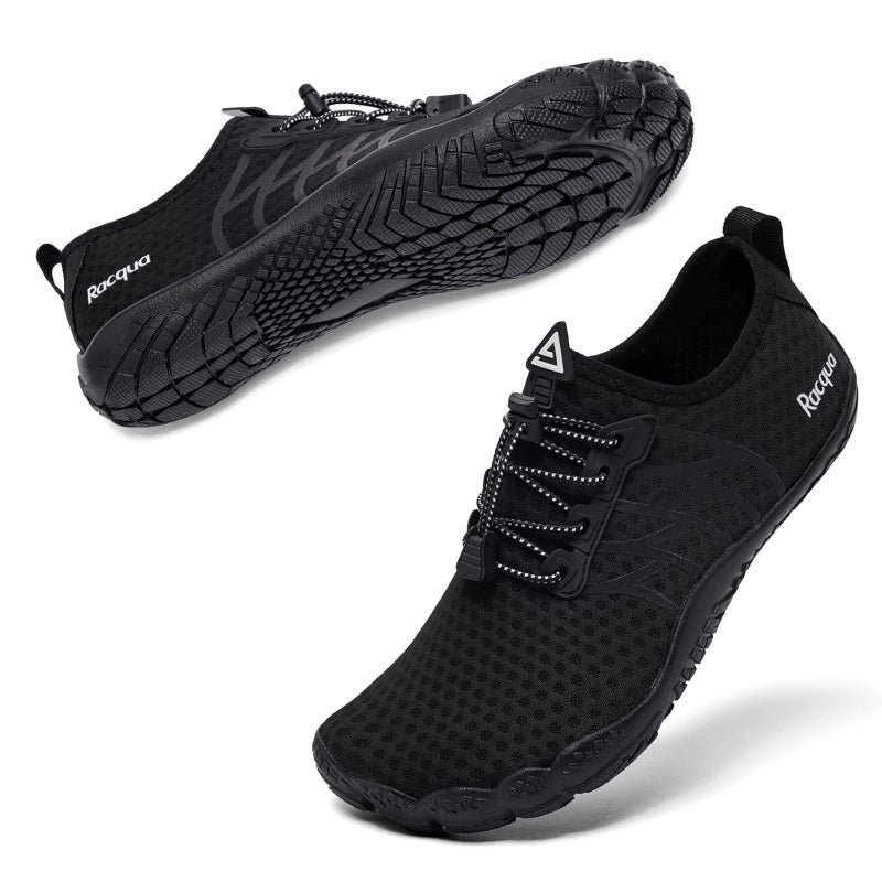 Racqua Water Shoes Lightweight Quick-Dry Swim Shoes Breathable Beach Shoes Barefoot Aqua Outdoor for Men Women Black 10 Women/9 Men - Image 3