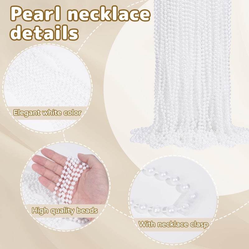 XIPENGKEJI 36 Pack Faux Pearl Necklace Bulk Pearl Necklaces Women's Jewelry 1920s Long Pearl Necklace Accessories for Wedding, Christmas, Birthday Party, Costume Matching - Image 3