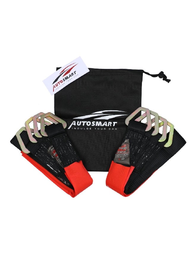 أوتو سمارت حزام صلب للربط بمحور السيارة 4 قطع أسود وأحمر 2 بوصة * 36 قدم - Image 2