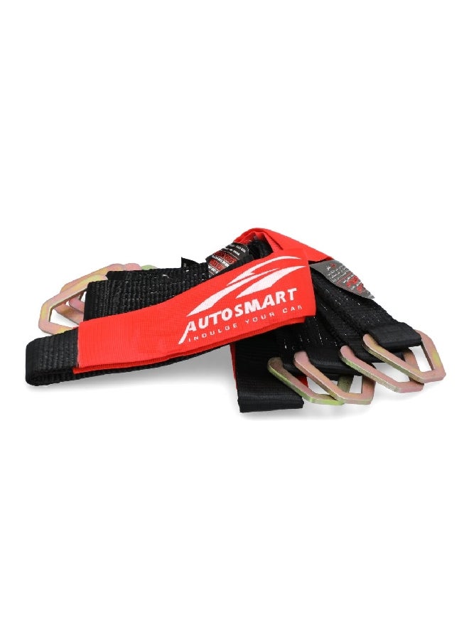 أوتو سمارت حزام صلب للربط بمحور السيارة 4 قطع أسود وأحمر 2 بوصة * 36 قدم - Image 1