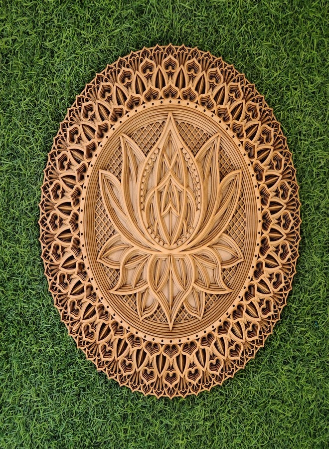 Multi-Layer Lotus Wooden Mandala - Handcrafted 3D Wall Art for Yoga, Meditation, and Décor - Eco-Friendly Wooden Art - Image 2